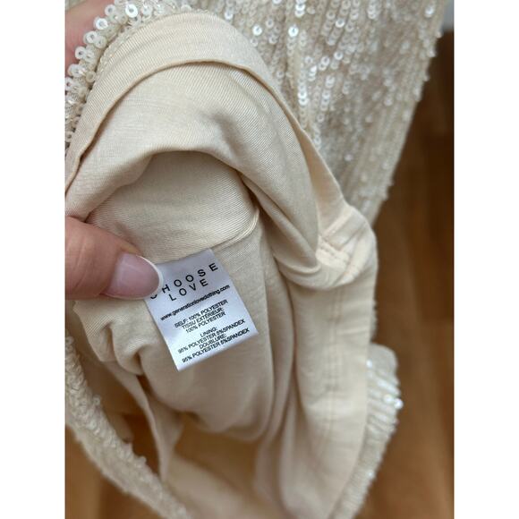 NWT Generation Love Donna Sequin Dress Shell Champagne size XXS - Picture 5 of 7